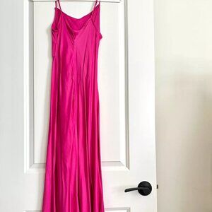 Women's Designer NWT FARM RIO Pink Slip Cutout Midi Dress Size S